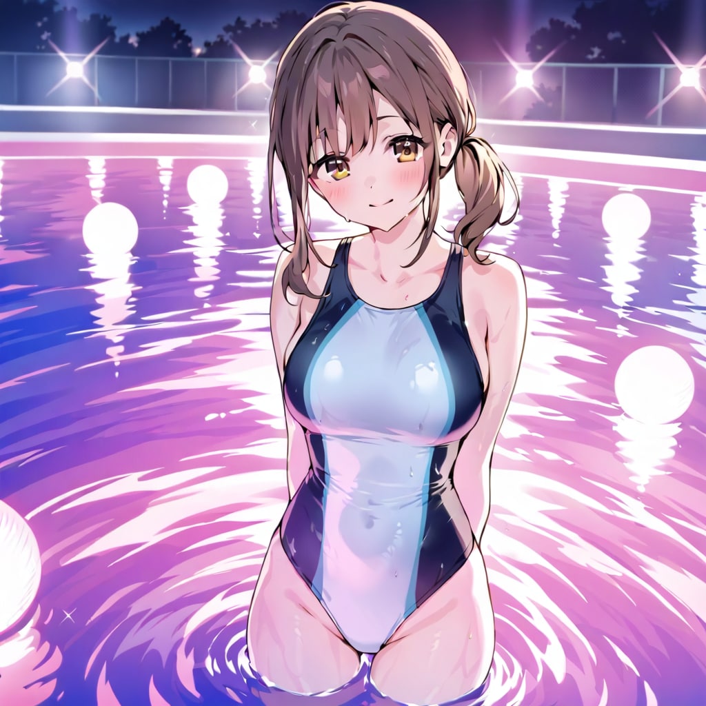 今度の大会のときに着る水着。どうかな？