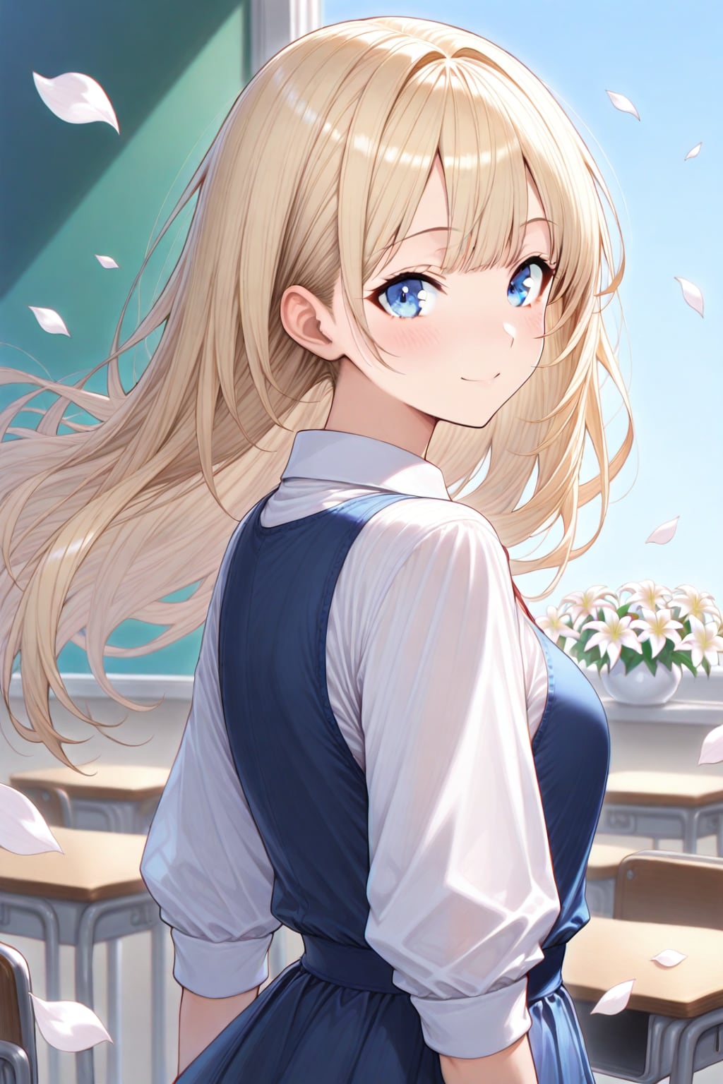 誰もまだいない朝の教室の中で