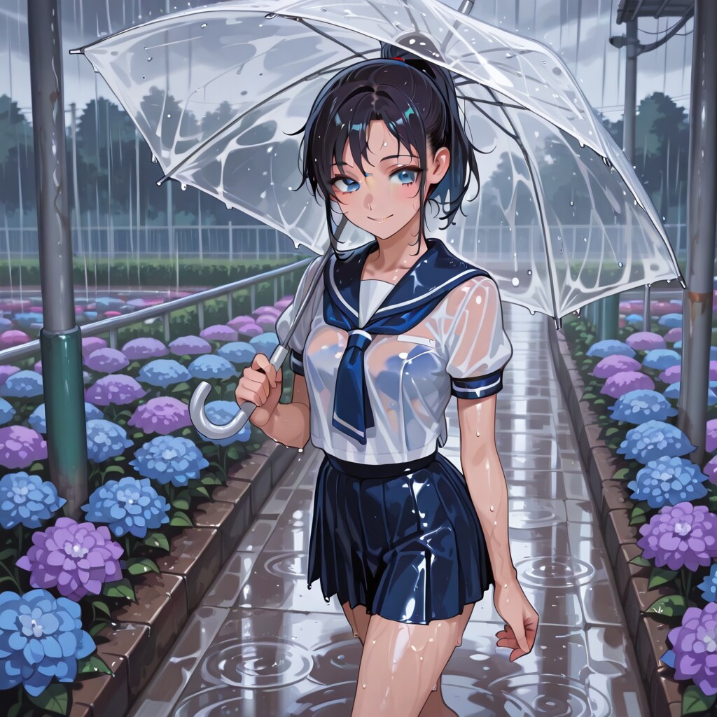 雨びしょ濡れ