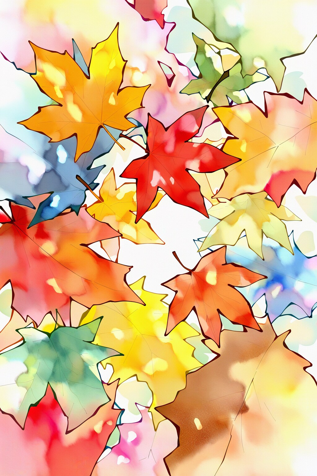 紅葉の落ち葉 | の人気AIイラスト・グラビア