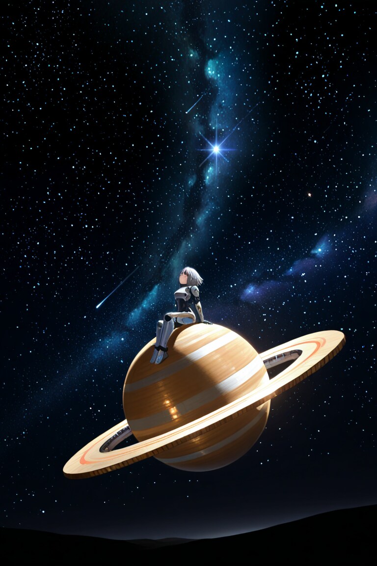 土星に座る | の人気AIイラスト・グラビア