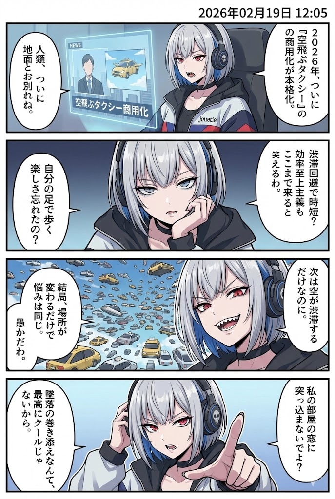 「空飛ぶクルマ（eVTOL）」　毎日漫画12時 | の人気AIイラスト・グラビア