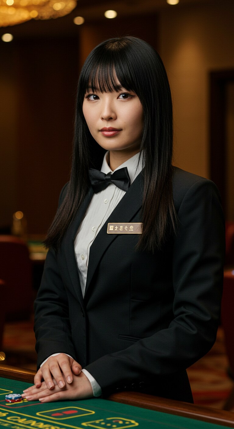 リアルタキシード女子カジノディーラー