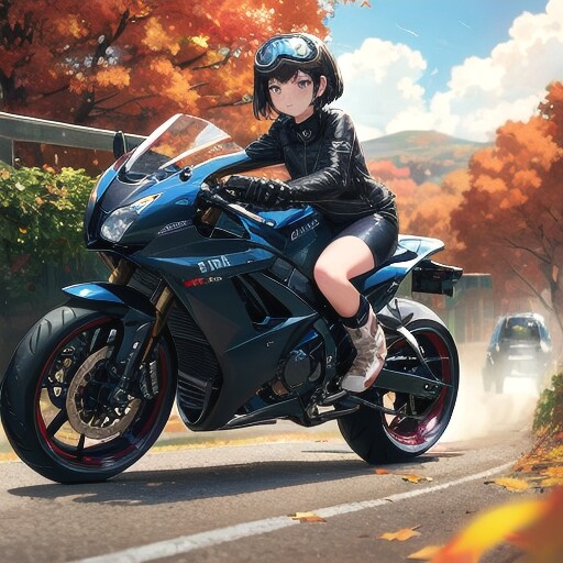 バイク好き彼女 | の人気AIイラスト・グラビア
