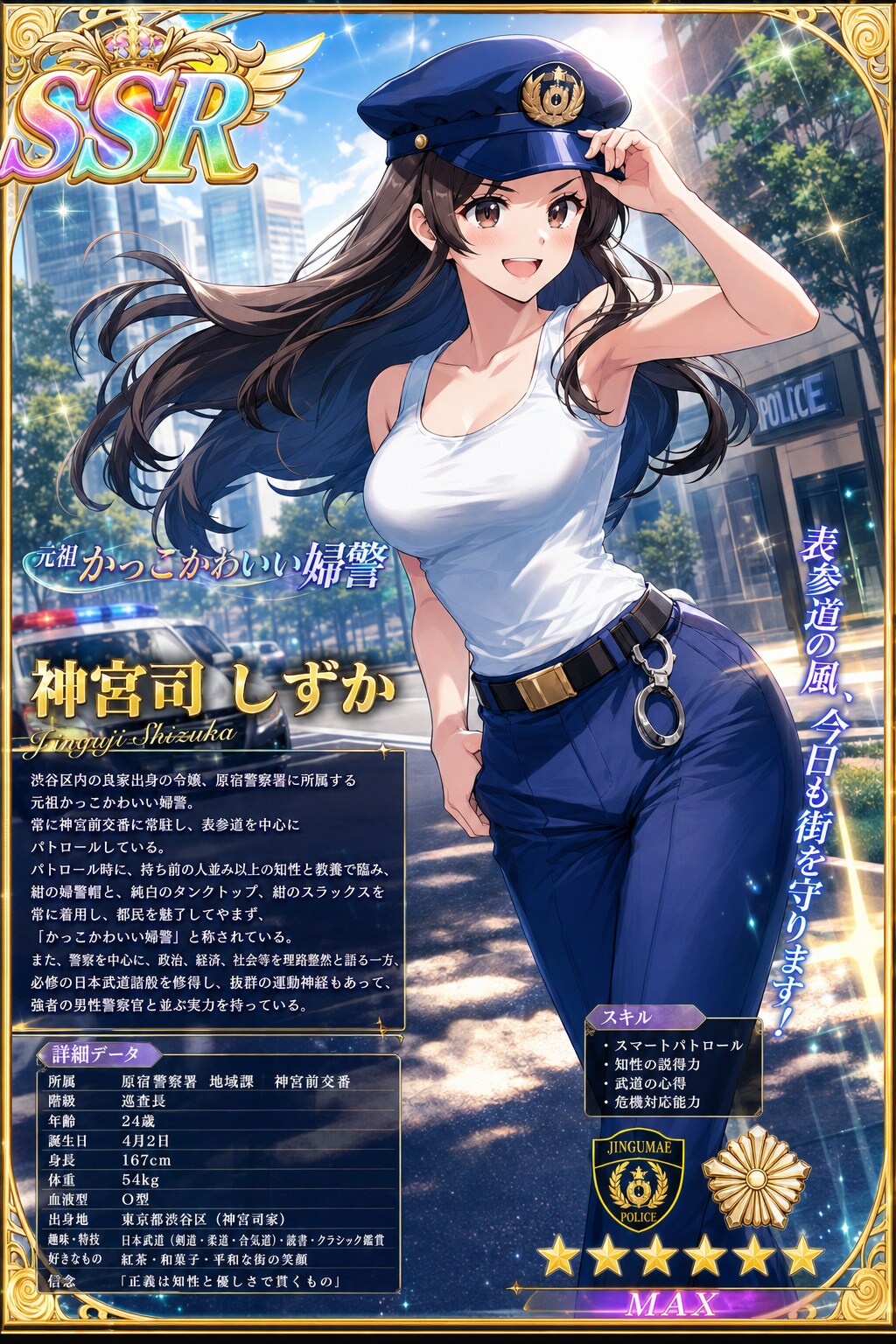元祖かっこかわいい婦警神宮司しずかのSSRカード