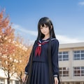 髪の長い女子高生 3枚目
