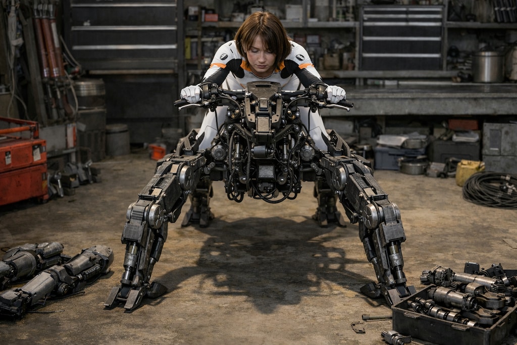 バイク型多脚歩行マシンの紹介