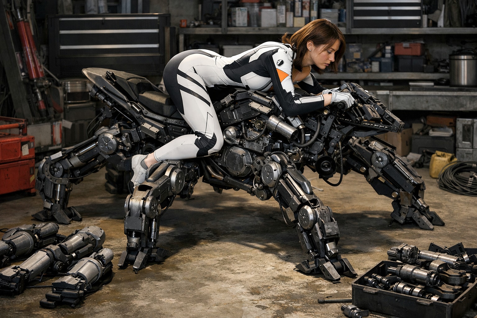 バイク型多脚歩行マシンの紹介 | の人気AIイラスト・グラビア