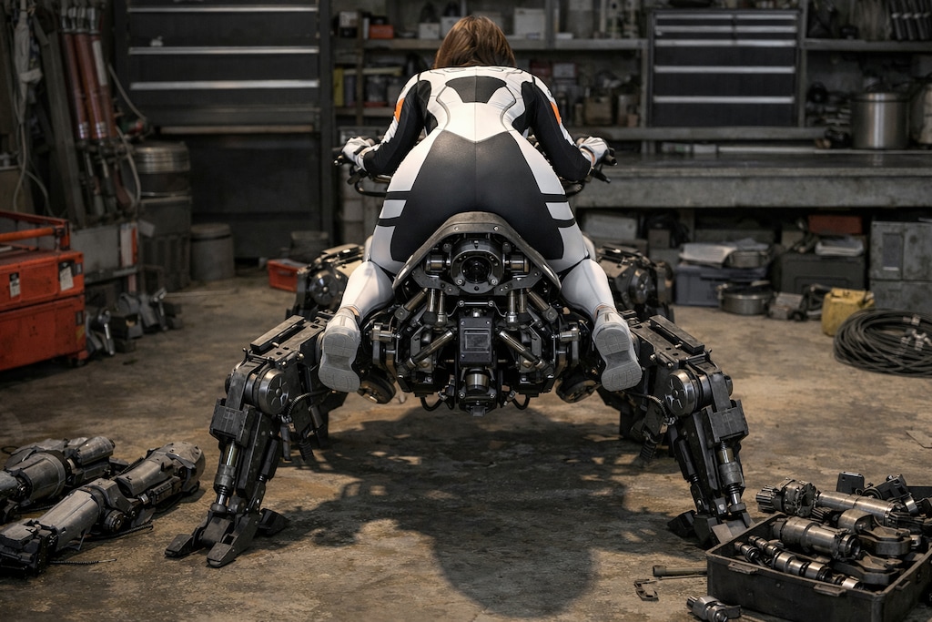 バイク型多脚歩行マシンの紹介