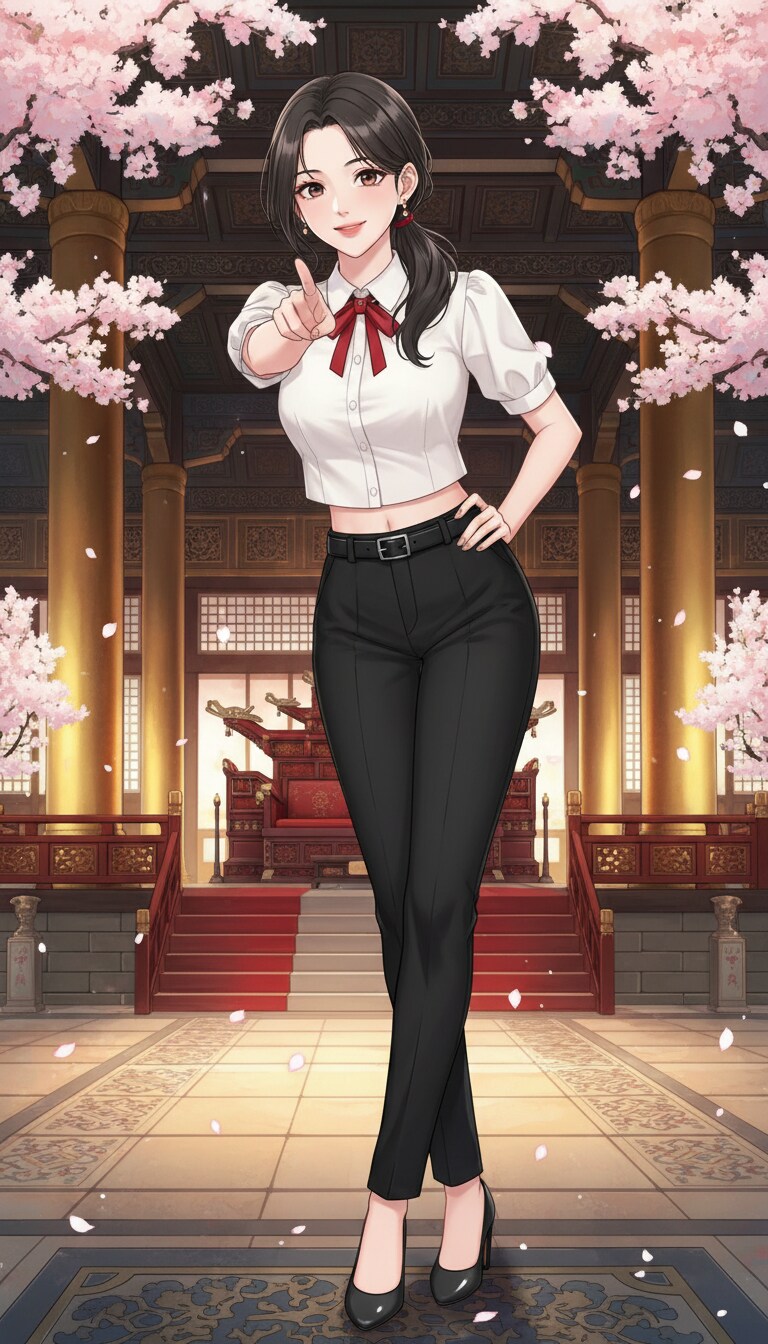 かっこかわいい韓国美少女李瑞雅（イ・ソア）の勤政殿決めポーズ