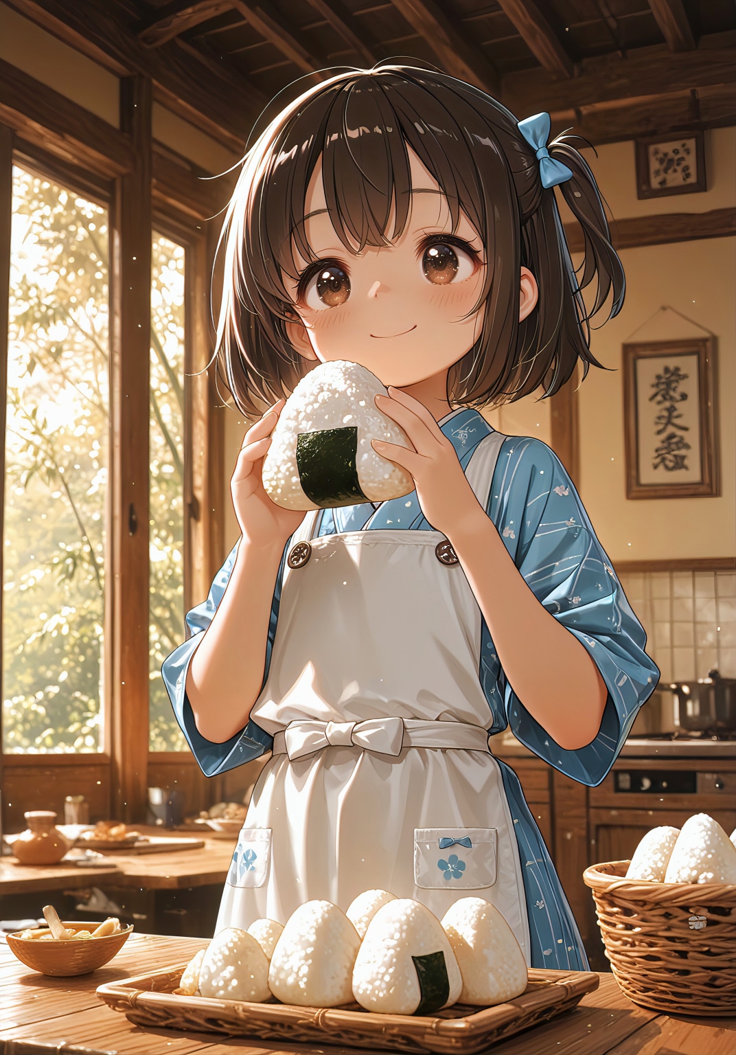 大きなおにぎりと小さな笑顔