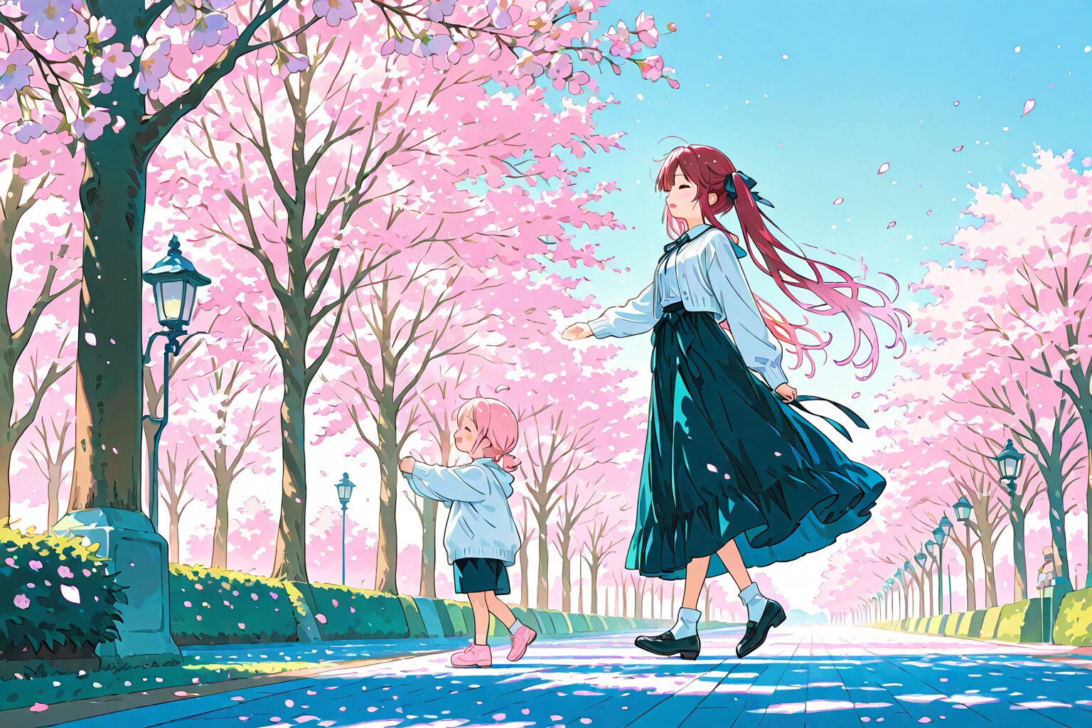 桜に染まるこの道を | の人気AIイラスト・グラビア