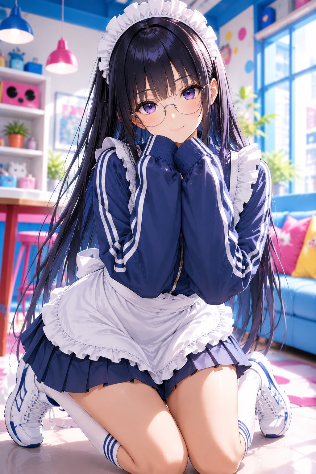 ジャージーメイドな黒髪メガネType.chatGPT | の人気AIイラスト・グラビア