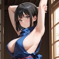巨乳くのいち参上！ところで、下、履いてないよね？裾、短くない？ 4枚目