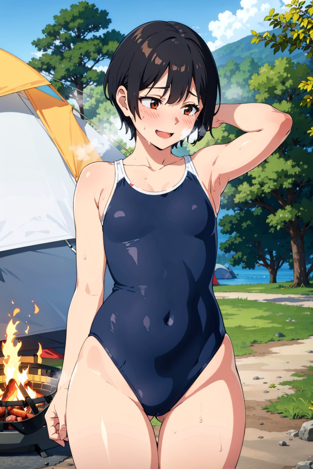これしか水着持ってなくて…。
