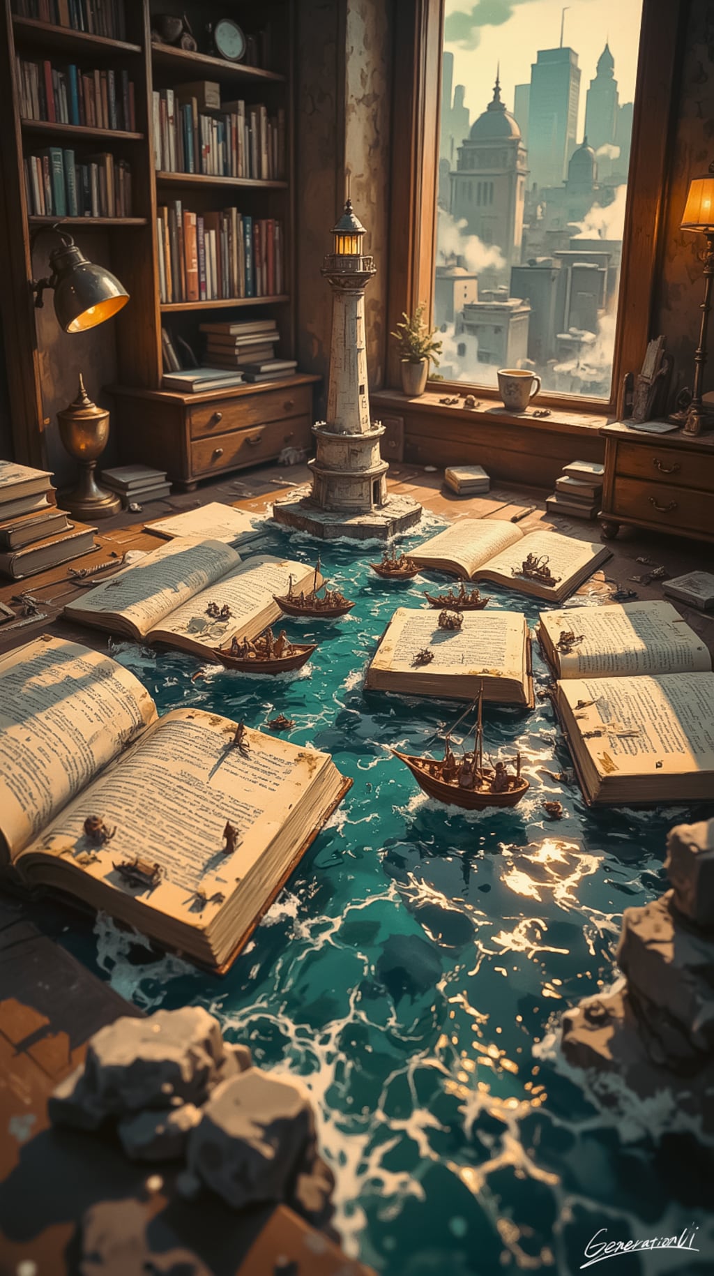 本を開いたら、冒険が始まった／スマホ壁紙アーカイブ