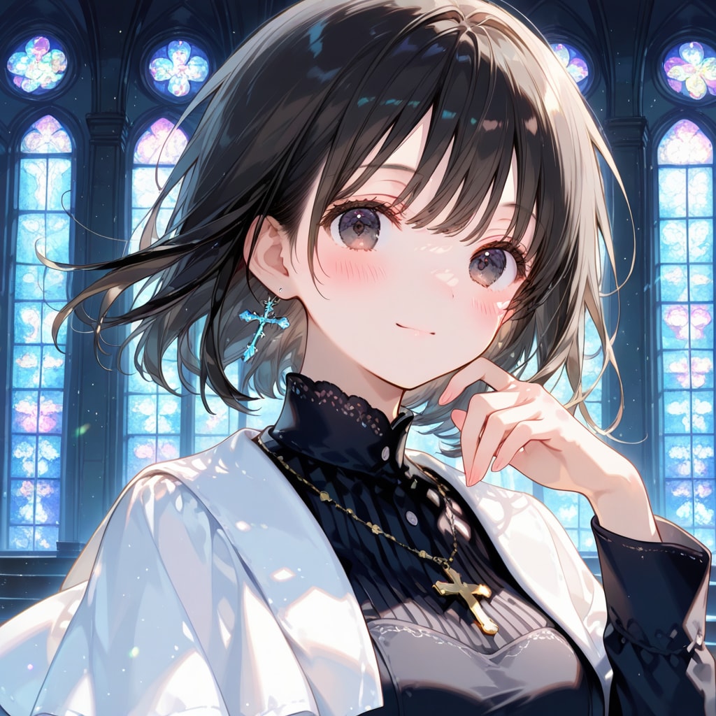 黒髪シスター