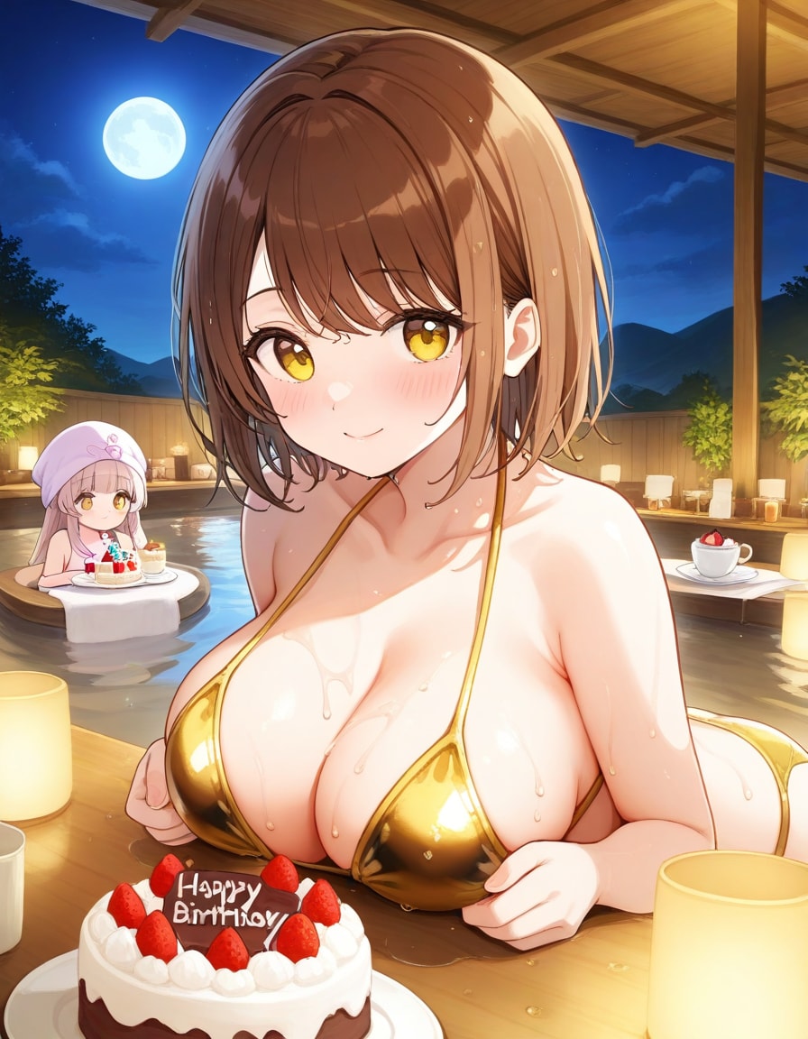 金色ビキニの心実さん