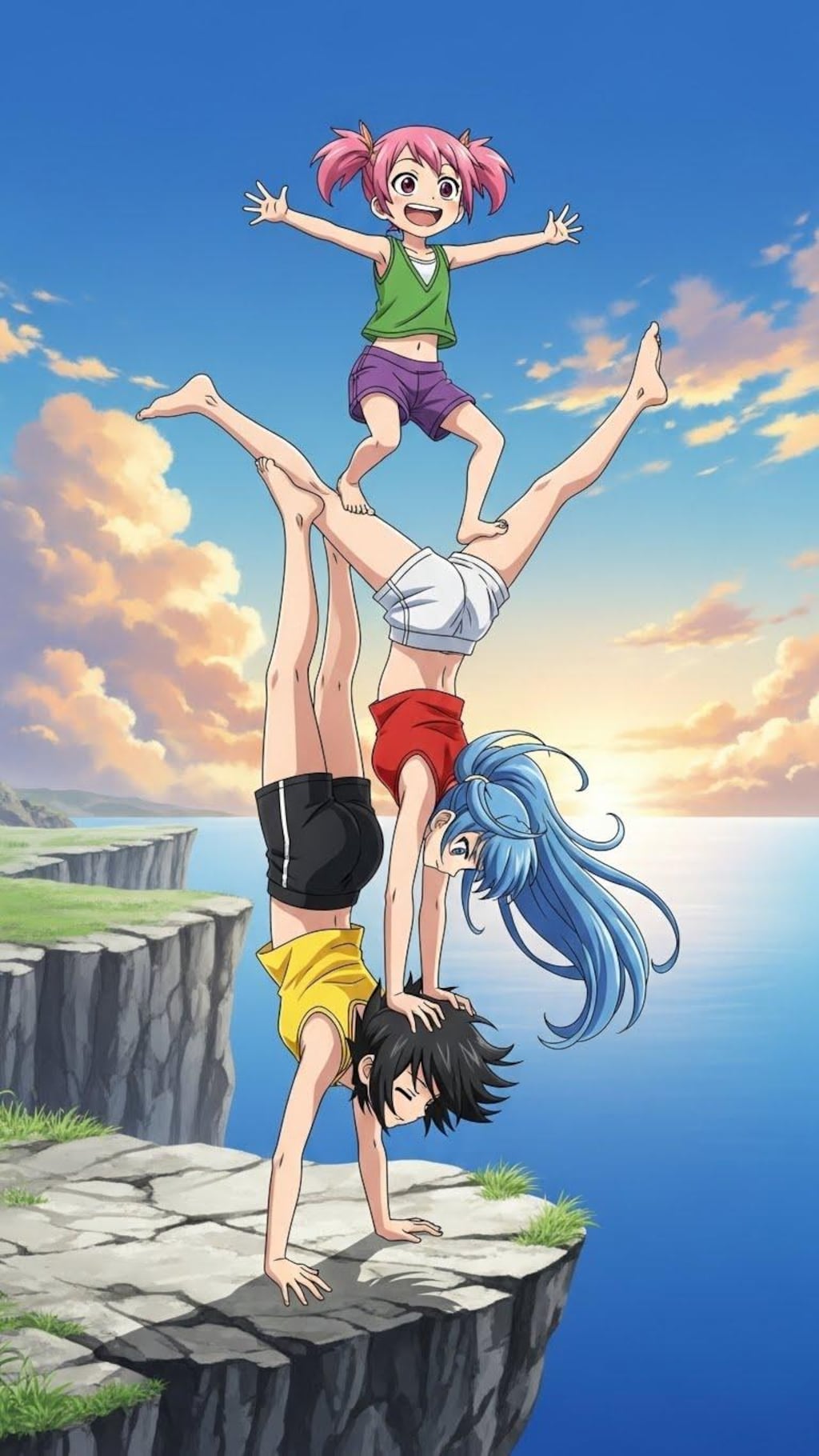 崖っぷち逆立ち