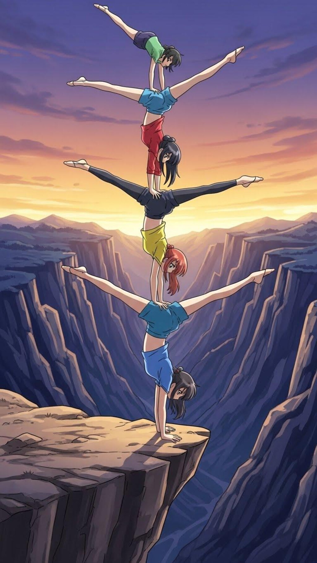 崖っぷち逆立ち