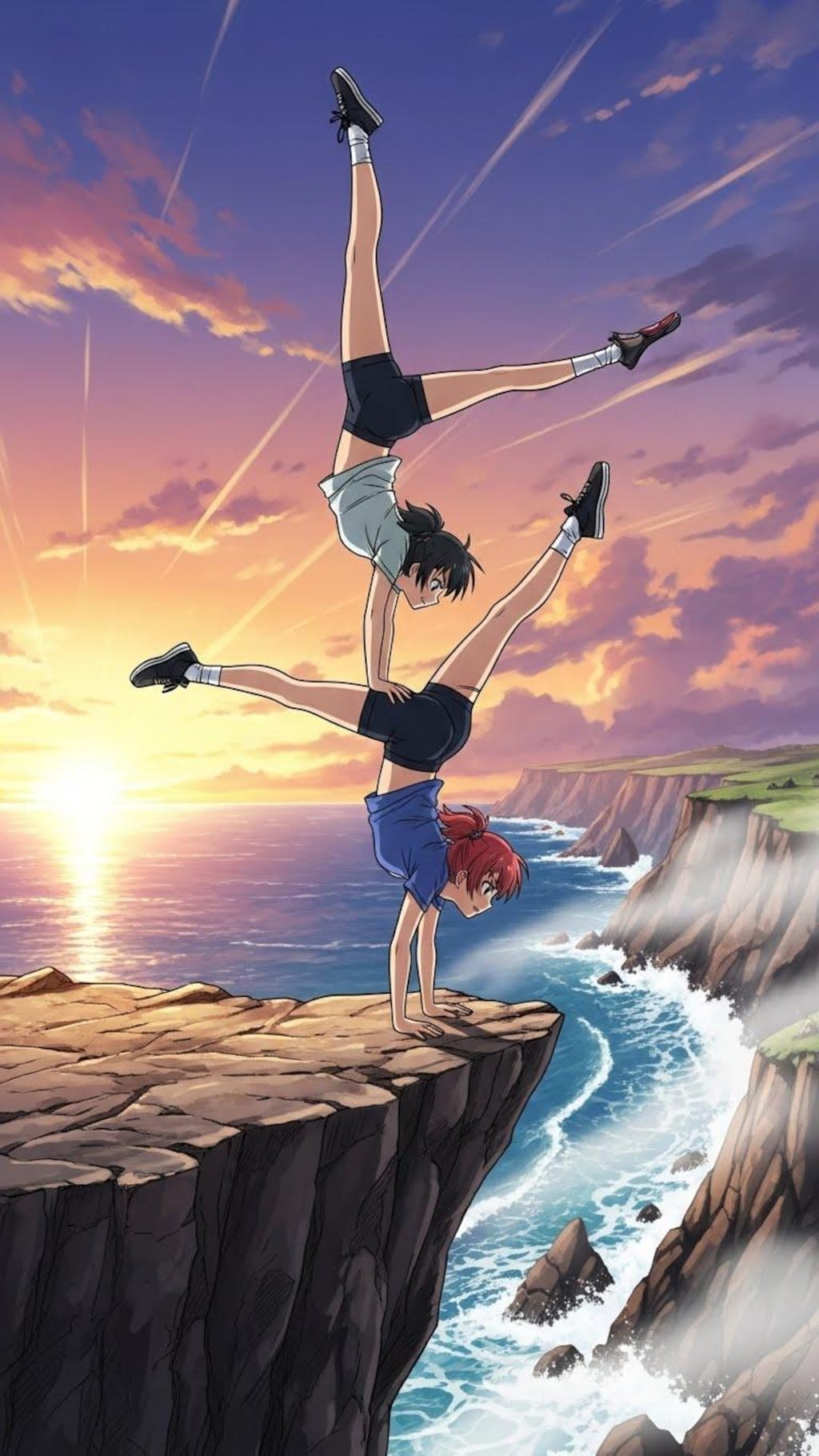 崖っぷち逆立ち