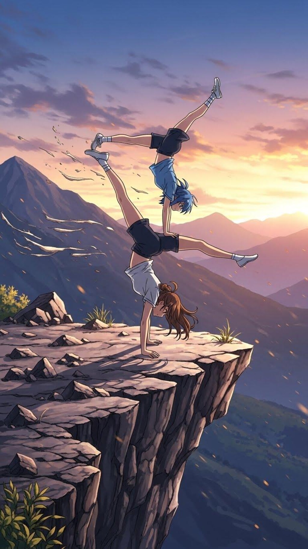 崖っぷち逆立ち