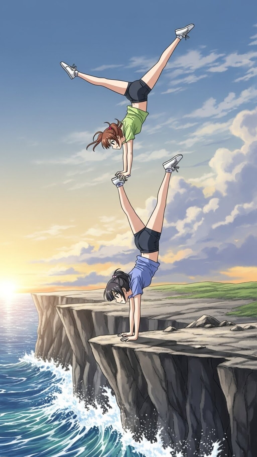 崖っぷち逆立ち