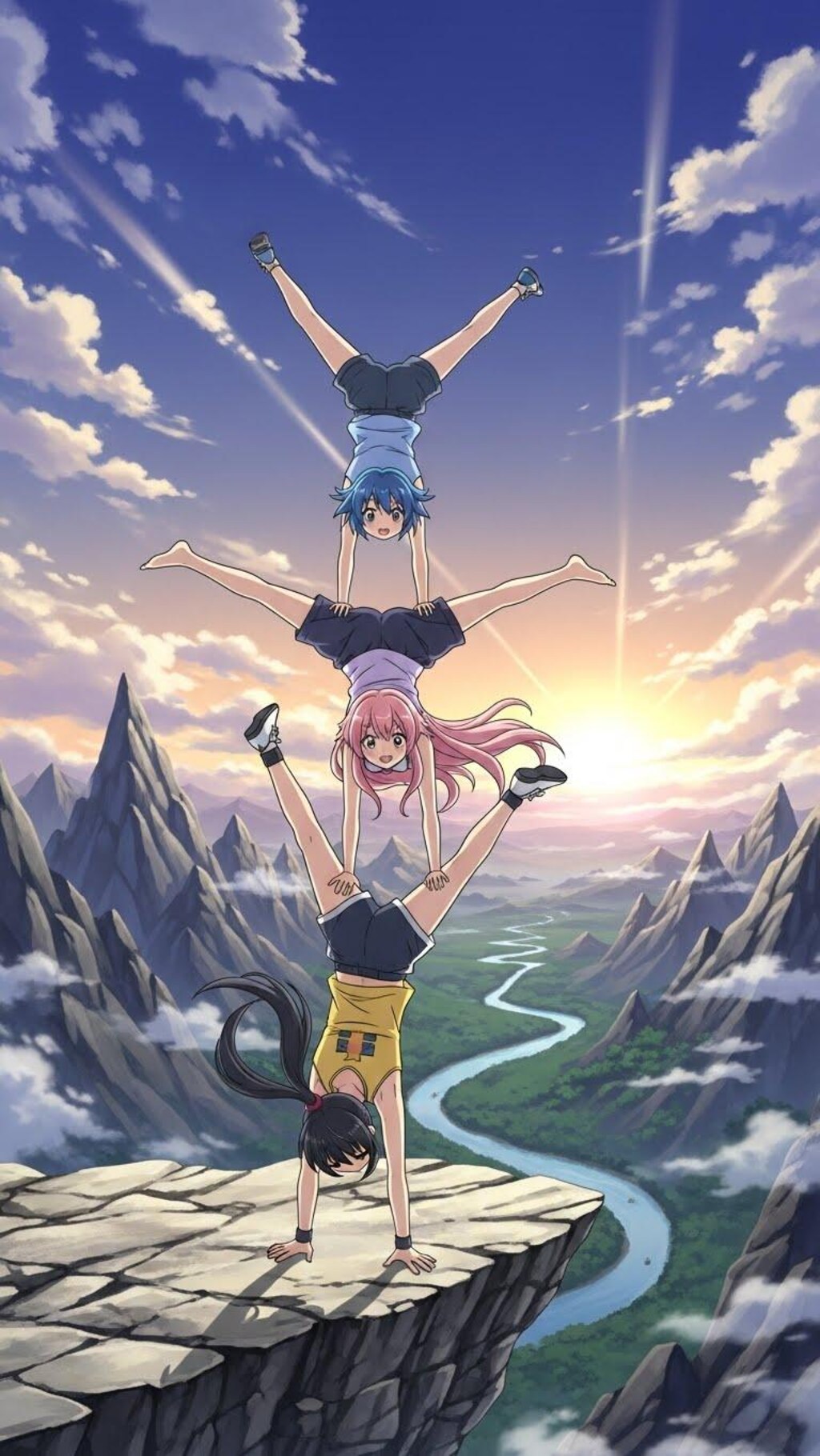 崖っぷち逆立ち