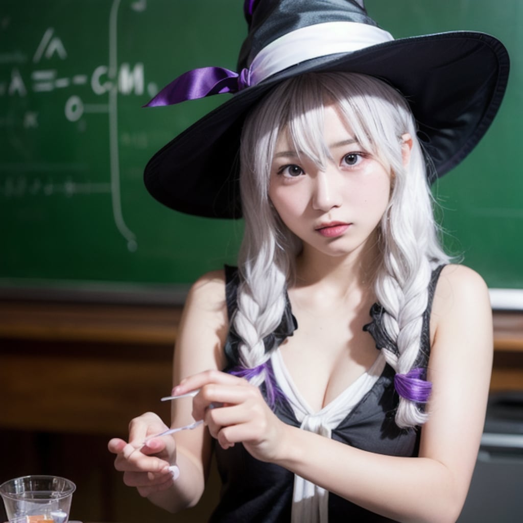 新しい魔法研究中のおぱ魔術師