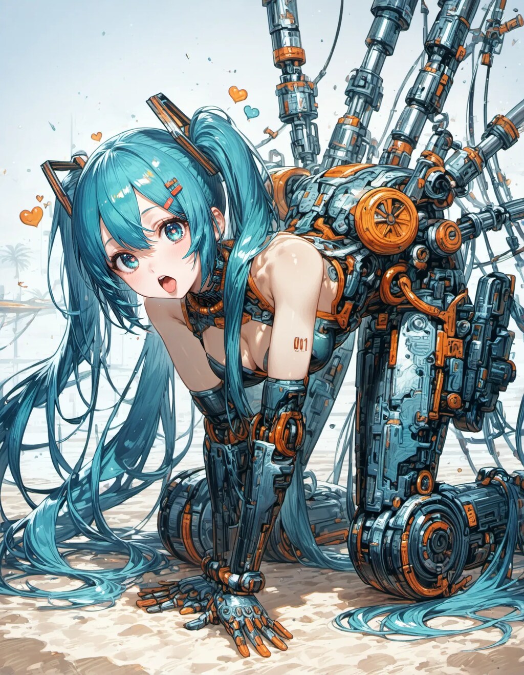 Mechanical Miku in the Sand