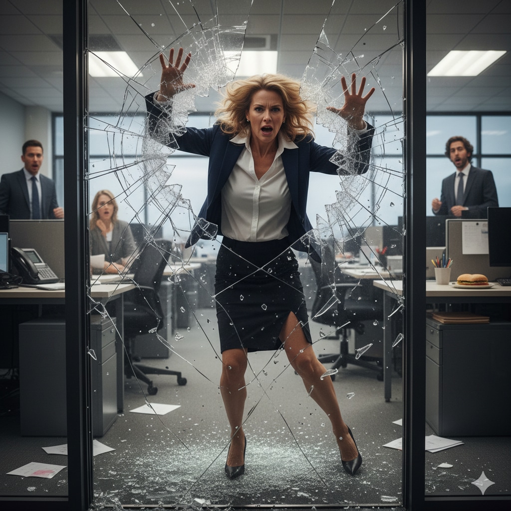 ガラスドアに突進 | の人気AIイラスト・グラビア