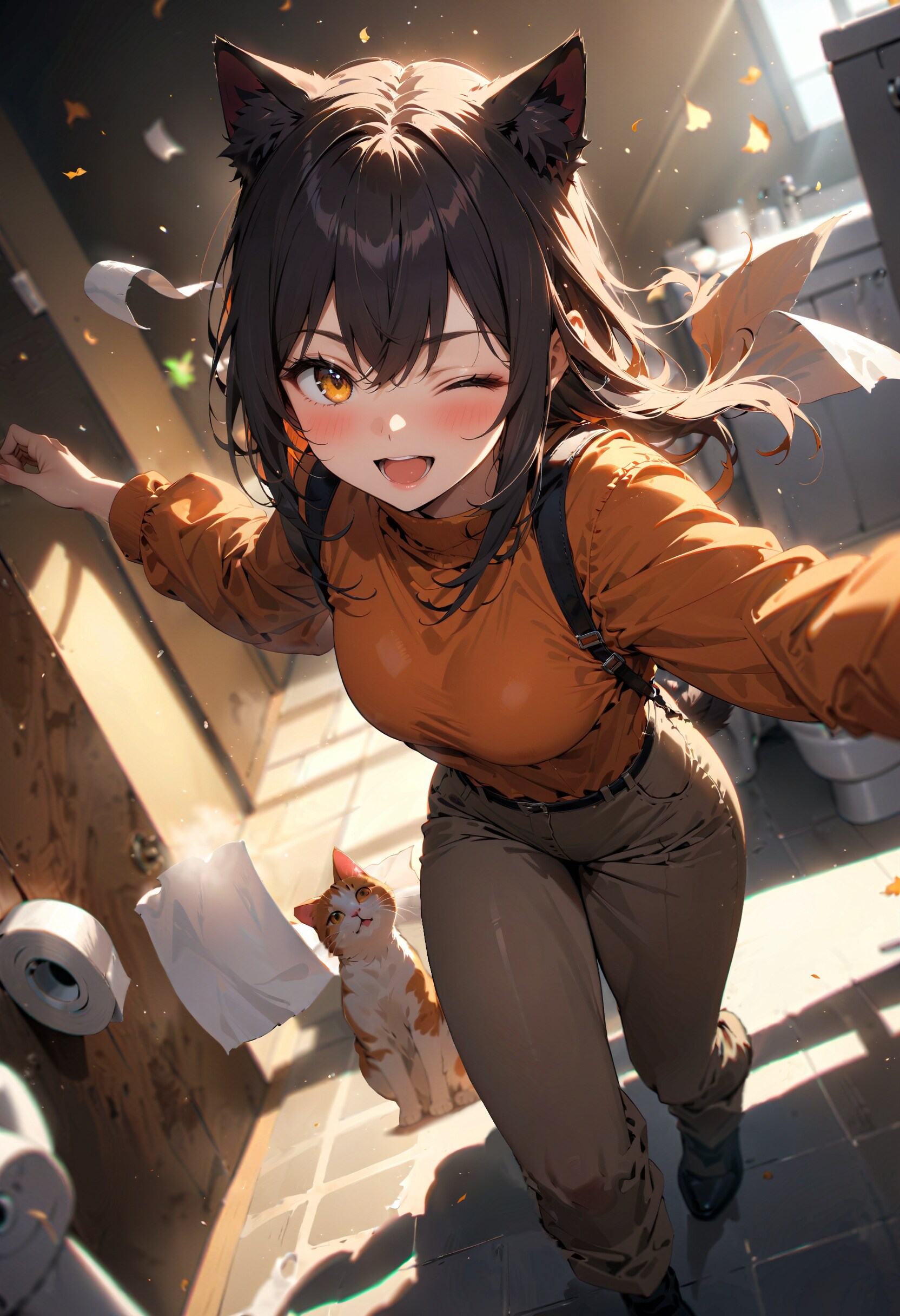 今日はトイレットロールの日。ウィンクの日（オクトーバーウィンク）　その２ | の人気AIイラスト・グラビア