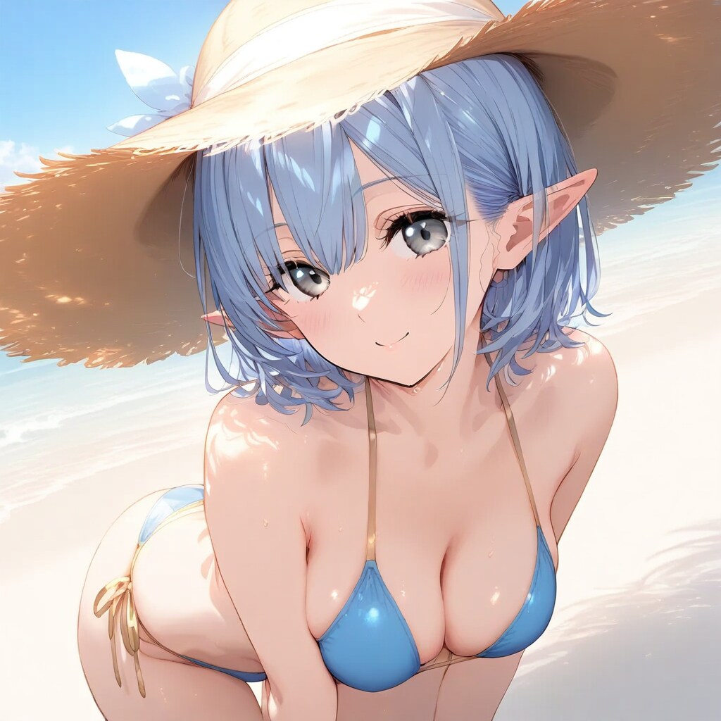 エルフさんと海