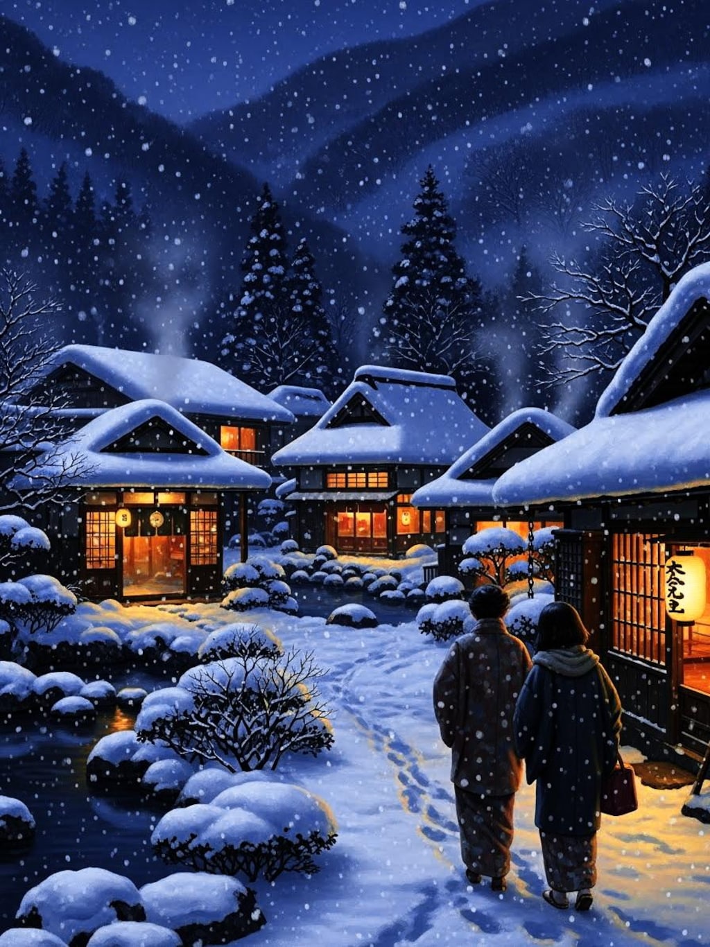 山あいの温泉郷