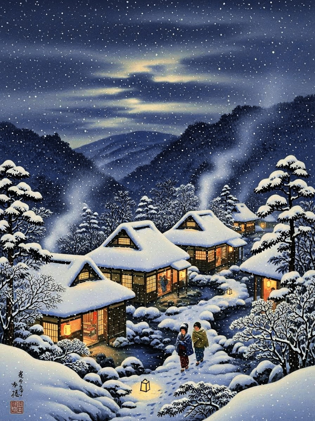 山あいの温泉郷