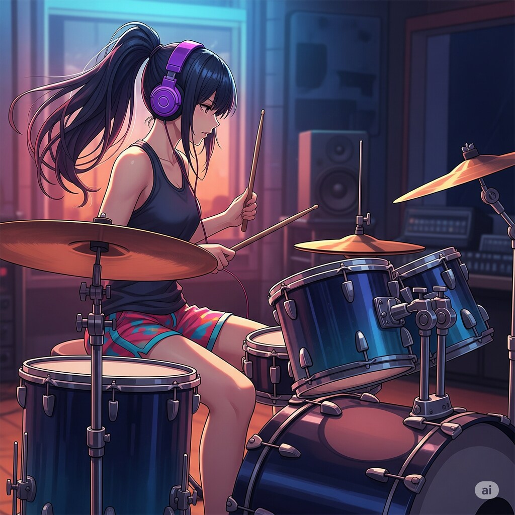 美女ドラマー　ー by #Gemini Ver. ー