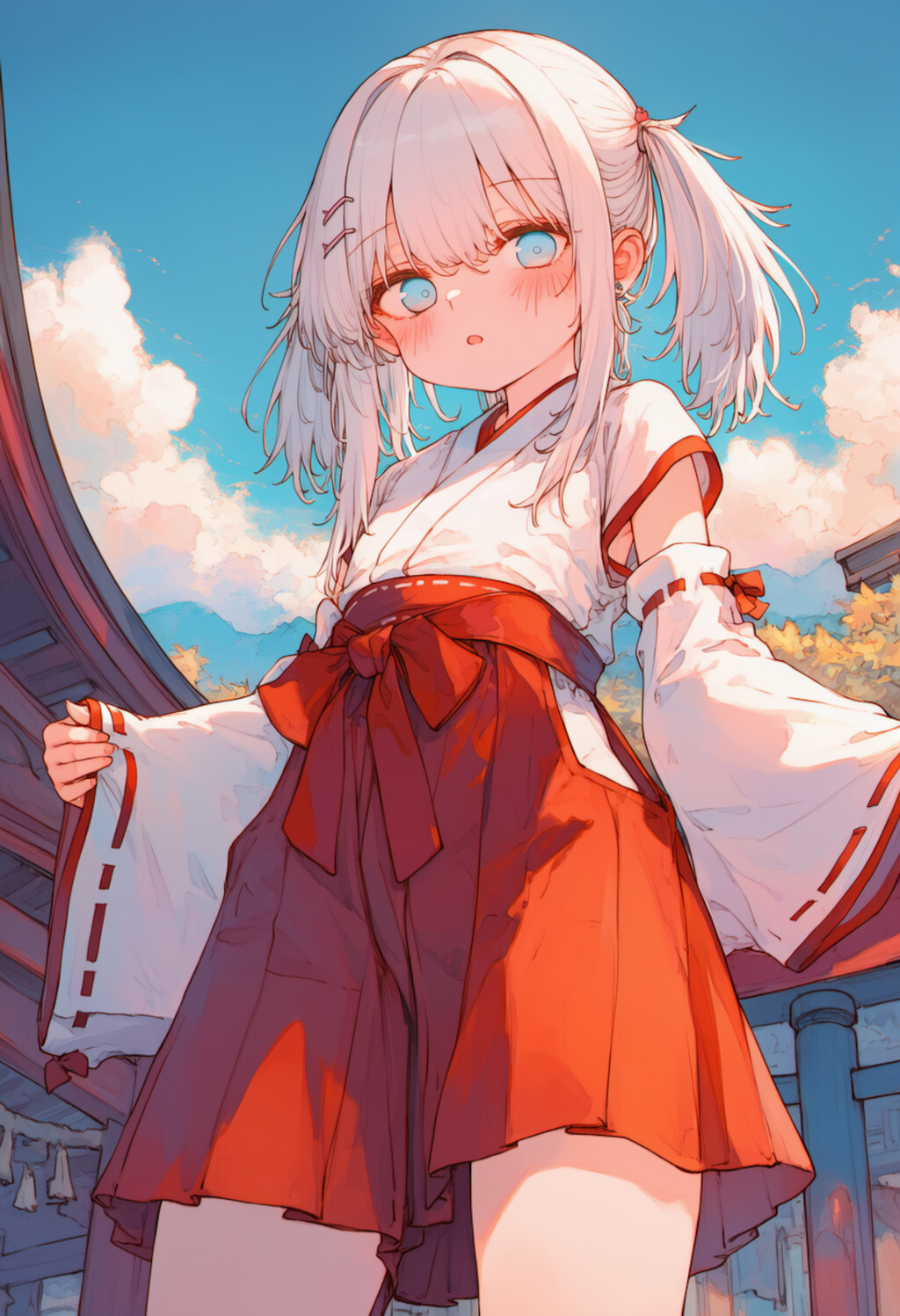 つるぺた巫女服J〇のスリットがえどい_0612