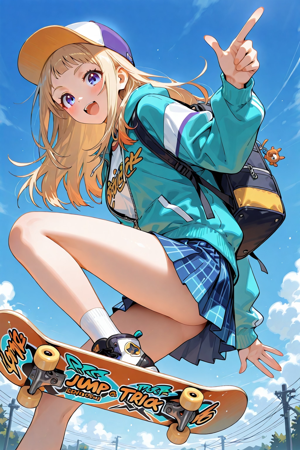スケボーさんと青空
