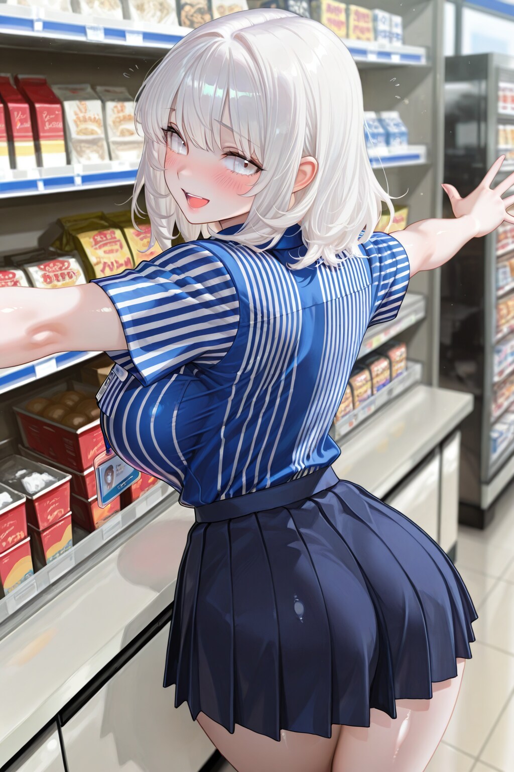 コンビニ店員の真っ白お姉さん