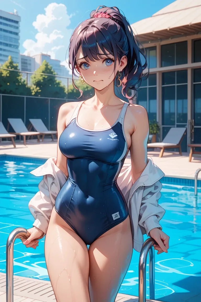 リゾートでスク水