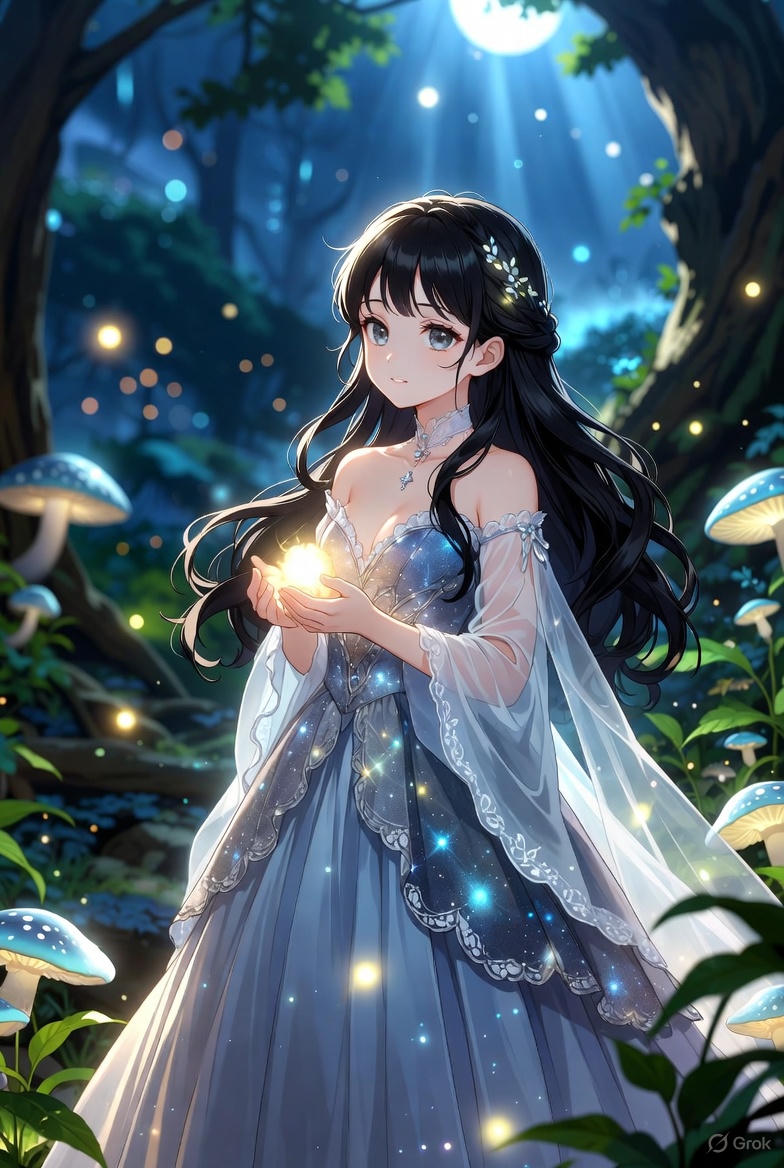 夜の森にて | の人気AIイラスト・グラビア