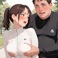 へそ出しトレーニングウェアでおっぱい揉まれる 3枚目