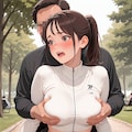 へそ出しトレーニングウェアでおっぱい揉まれる 9枚目