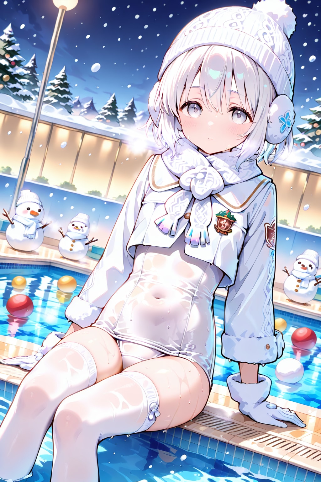 あえて真冬のプール