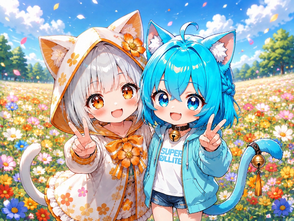 青の子(猫)ちゃんとフロル