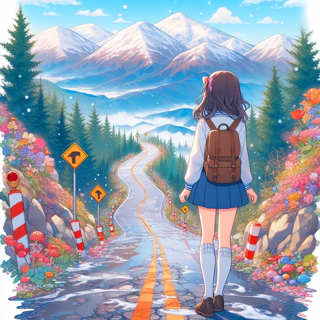 ボーダーなデコボコ道路と、女の子★(12枚)