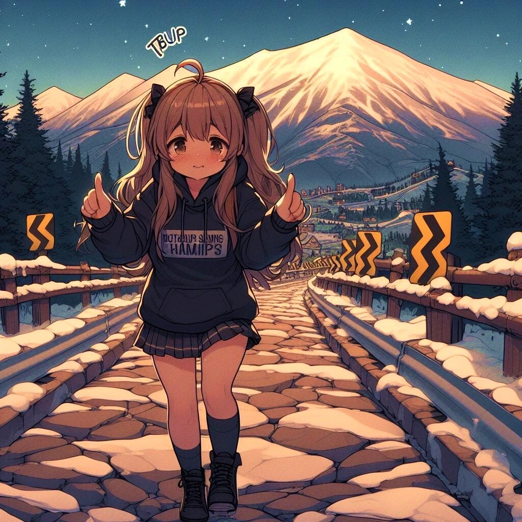 ボーダーなデコボコ道路と、女の子★(12枚)