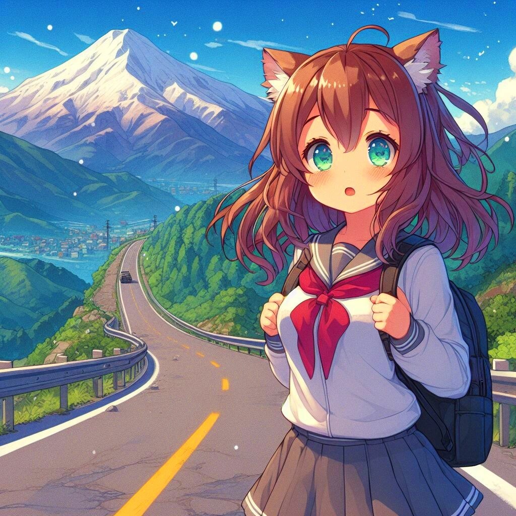 ボーダーなデコボコ道路と、女の子★(12枚)