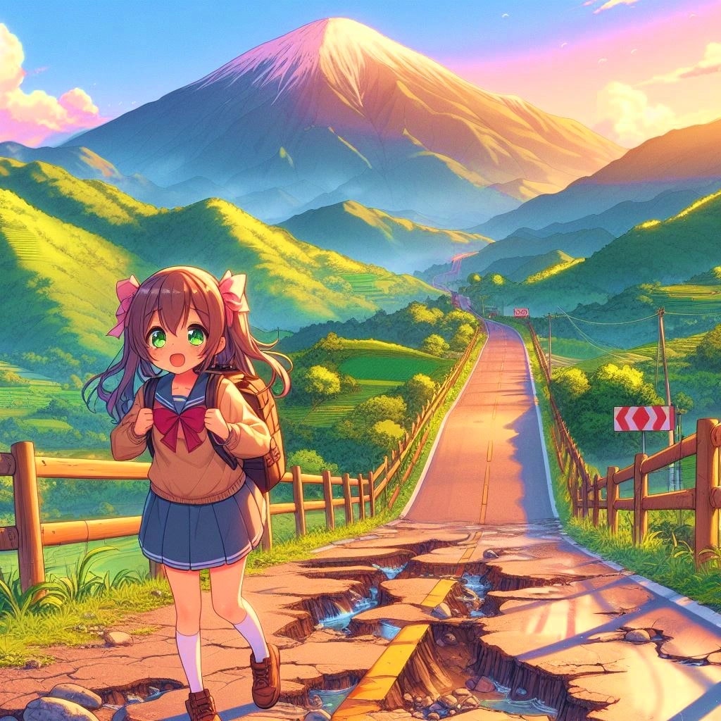 ボーダーなデコボコ道路と、女の子★(12枚)