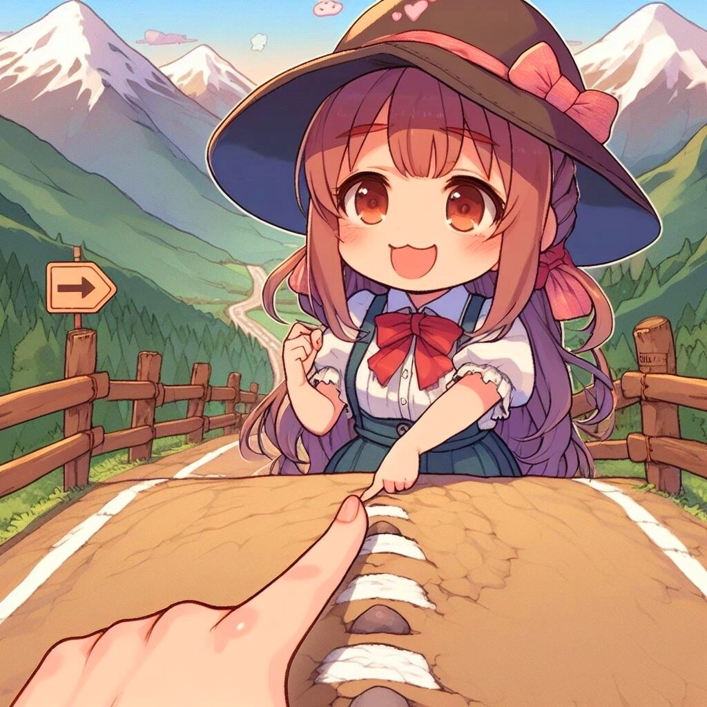 ボーダーなデコボコ道路と、女の子★(12枚)